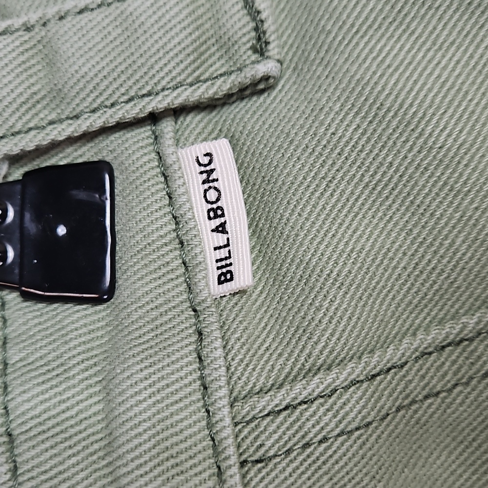 Billabong Wall to Wall Denim Cargo Pants 100% Cotton Sz 28 Green - Picture 3 of 7